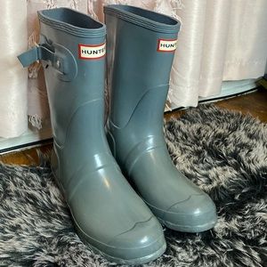 Short Gray Hunter Rainboots